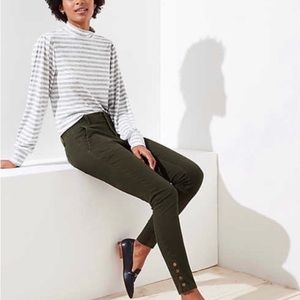 New Loft Skinny Snap Cuff Pants In Marisa Fit Sz 6, GREY